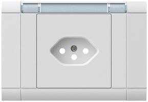 EB-Frontset kallysto, für EB-Steckdose 1×Typ 13, mit Bezeichnungsträger, weiss