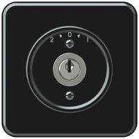 UP-Schwenktaster origin mit Zylinder 1P 2>0<1 10A 230V 92×92mm schwarz