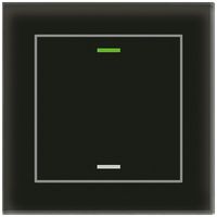 Poussoir KNX RGBW ENC MDT GTL-1T0S.02S 1t/2a temp verre noir "neutre"