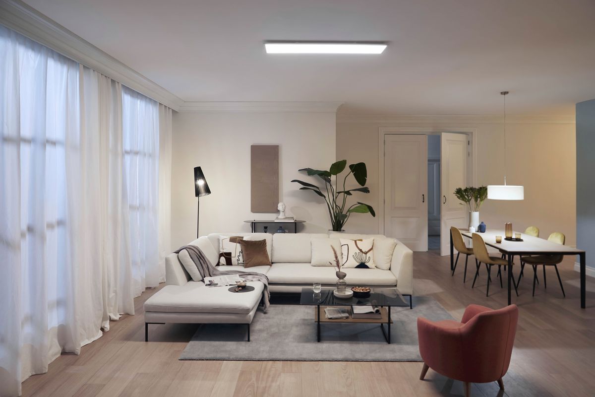 Plafonnier LED Philips Touch 36W 3600lm 4000K VAR 1200×300mm blanc