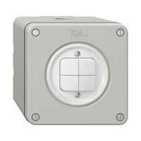 NAPU-Storenschalter NEVO, 2-Kanal, Anbauhöhe 65 mm, 87×87 mm, lichtgrau