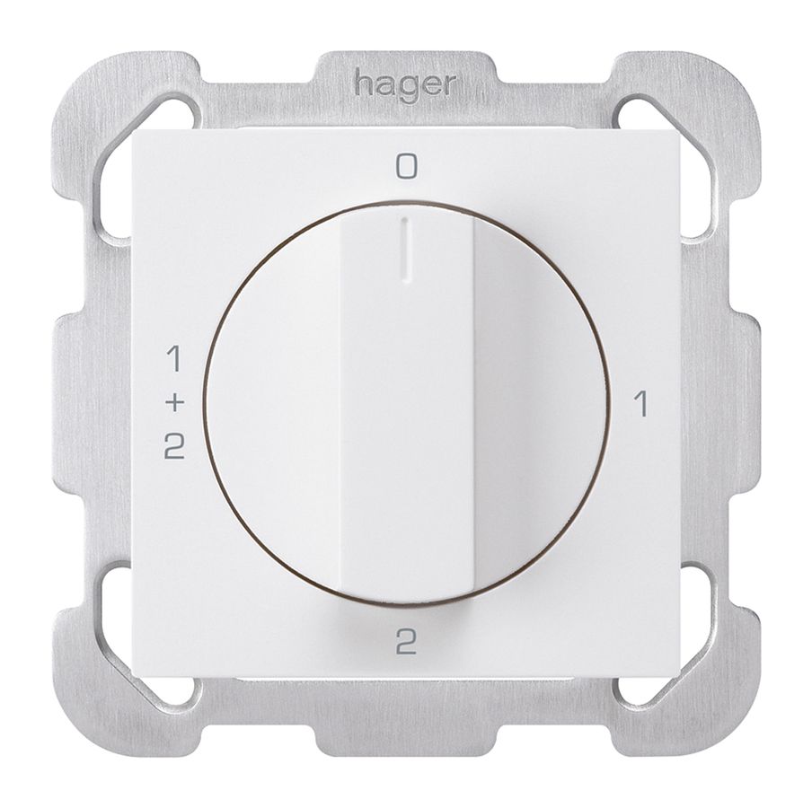 UP-Drehschalter kallysto 1/1L weiss mit Drehgriff