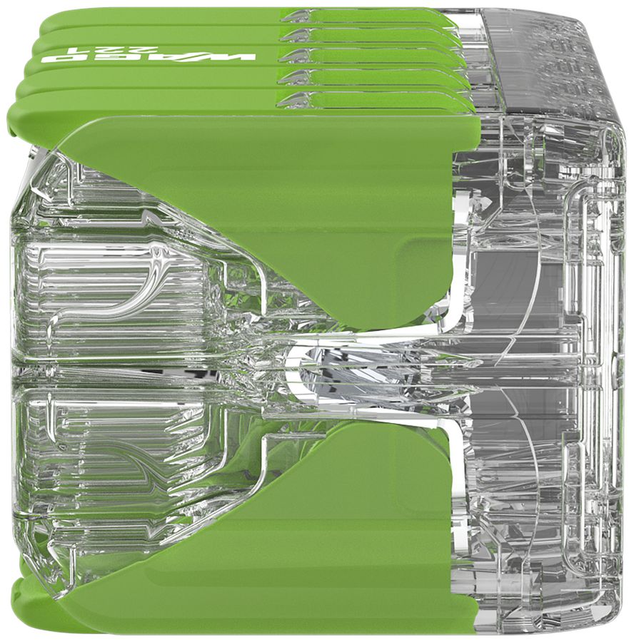 Borne de connexion WAGO Green Range 10L 0.2…4mm² avec levier vert transparent