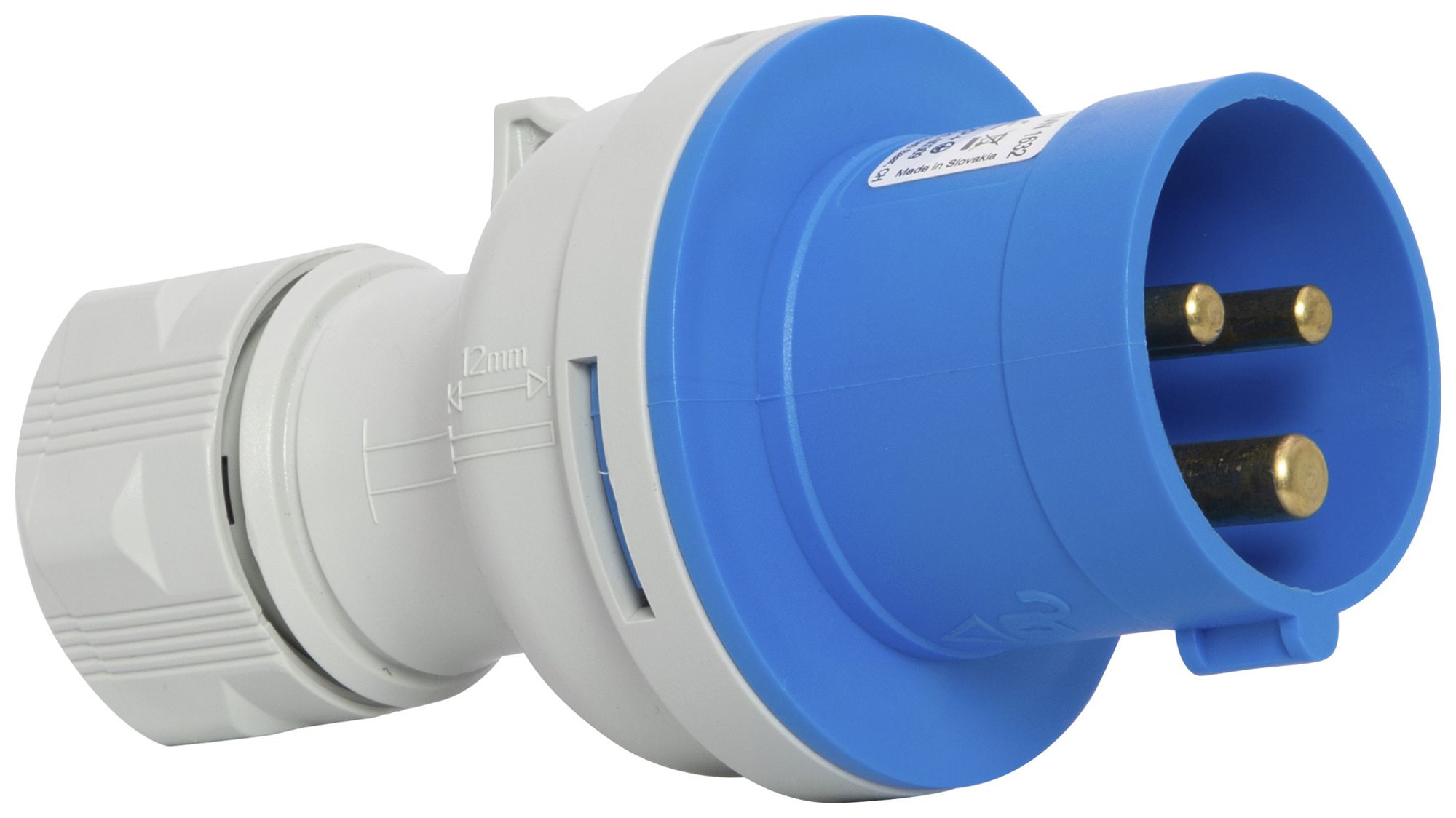 Fiche Brennenstuhl CEE 16A 2L+PE 230V 6h bleu Ø65×131mm IP44