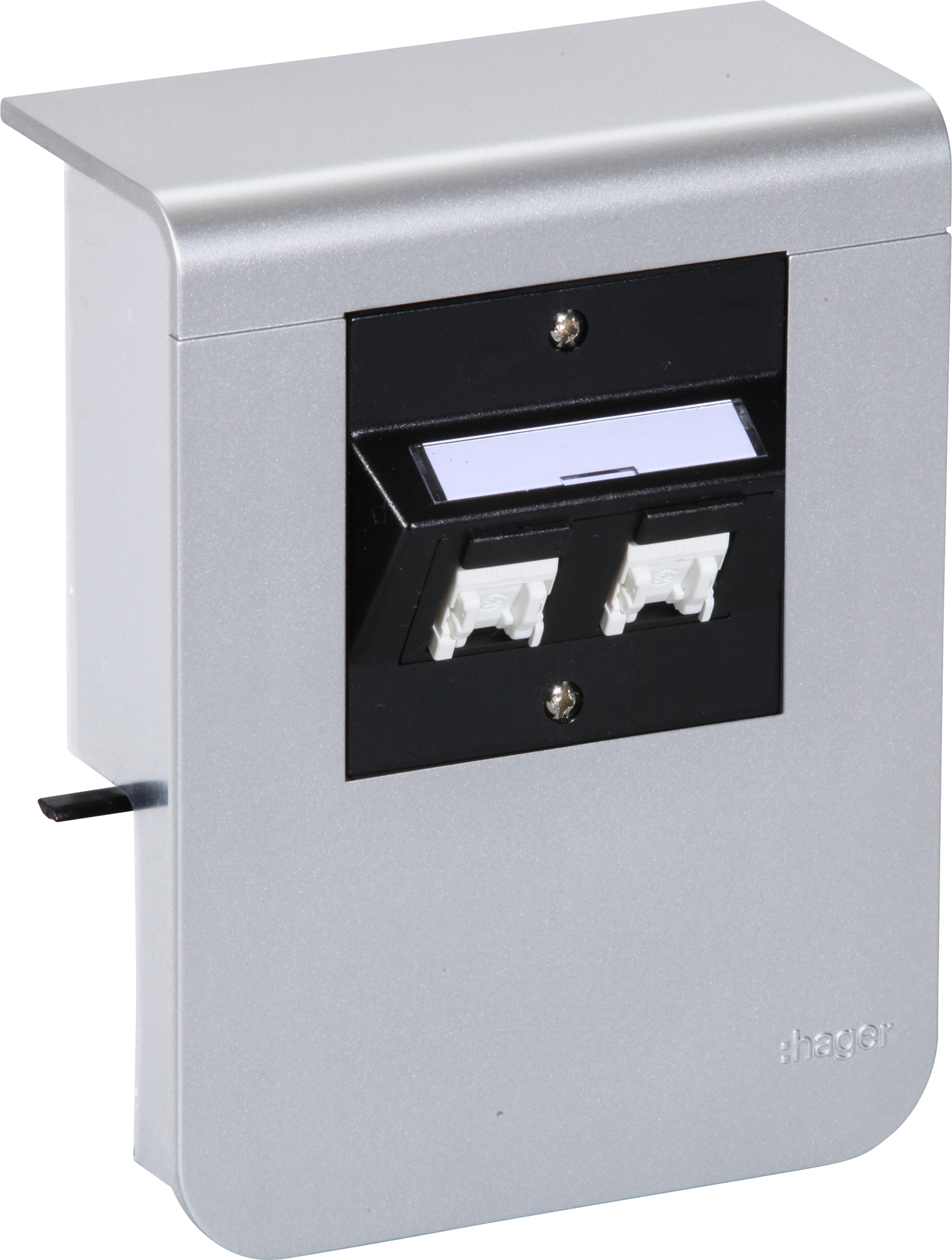 Supporto d'apparecchio Hager per SL20080 decorazione alluminio, 2×cat.5e