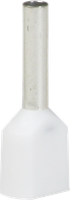 Zwillings-Aderendhülse isoliert 2×0.75mm²/8mm weiss