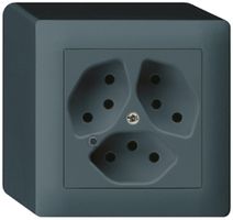 Prise AP Hager kallysto 3×T13 illuminé Q anthracite