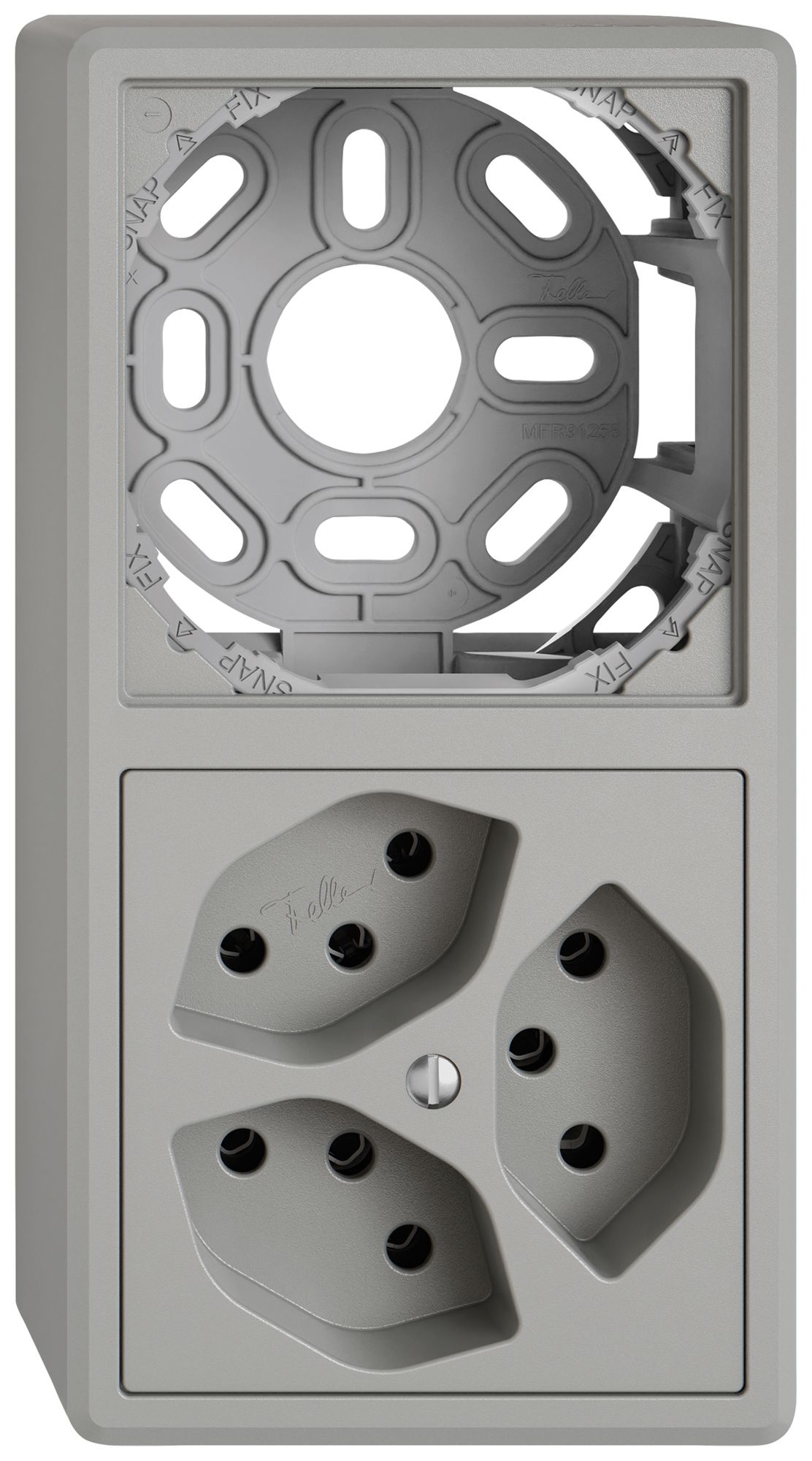 Combinaison AP EDIZIO.liv SNAPFIX® 2×1 140×74mm vide+3×T13 gris clair