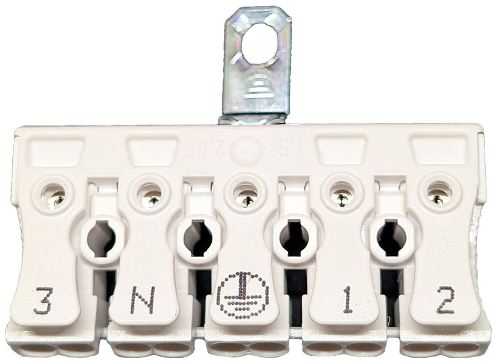 Borne de connexion 5P 0.5…2.5mm² leviers de commande étrier de mise à terre bc