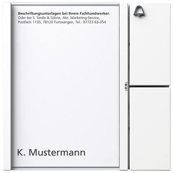 Module de touches Siedle, a.porte-étiquette 1 touche d'appel a.symb.sonnerie bc