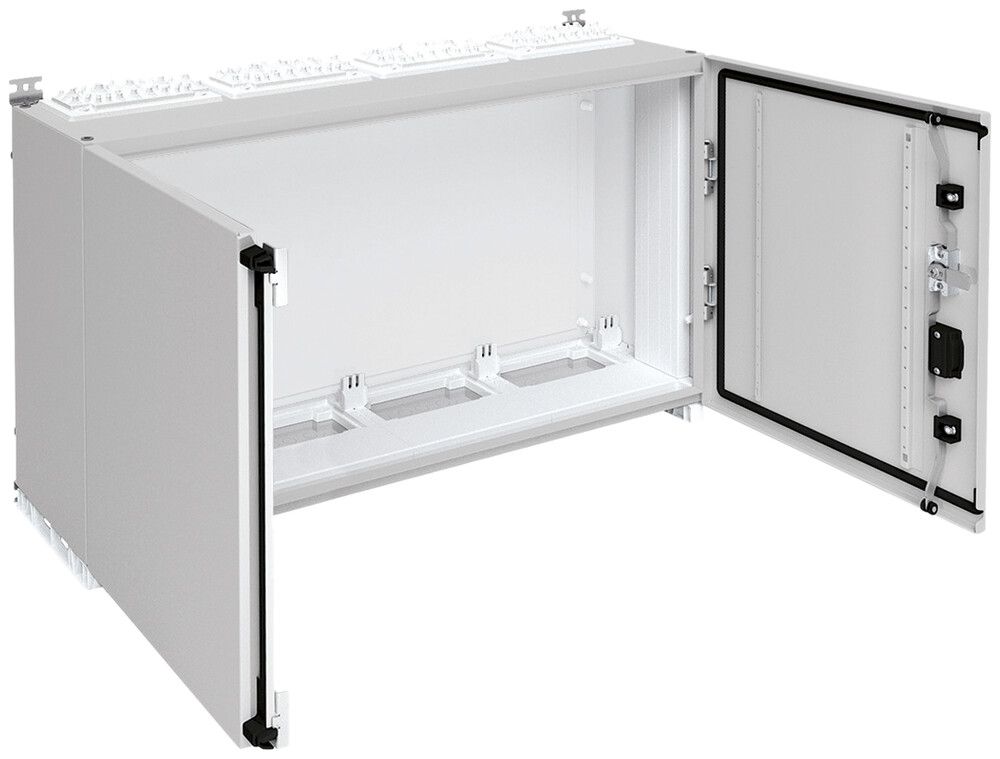 Wandschrank Hager univers mit Volltür SK II IP55 500×1050×275mm RAL 7035