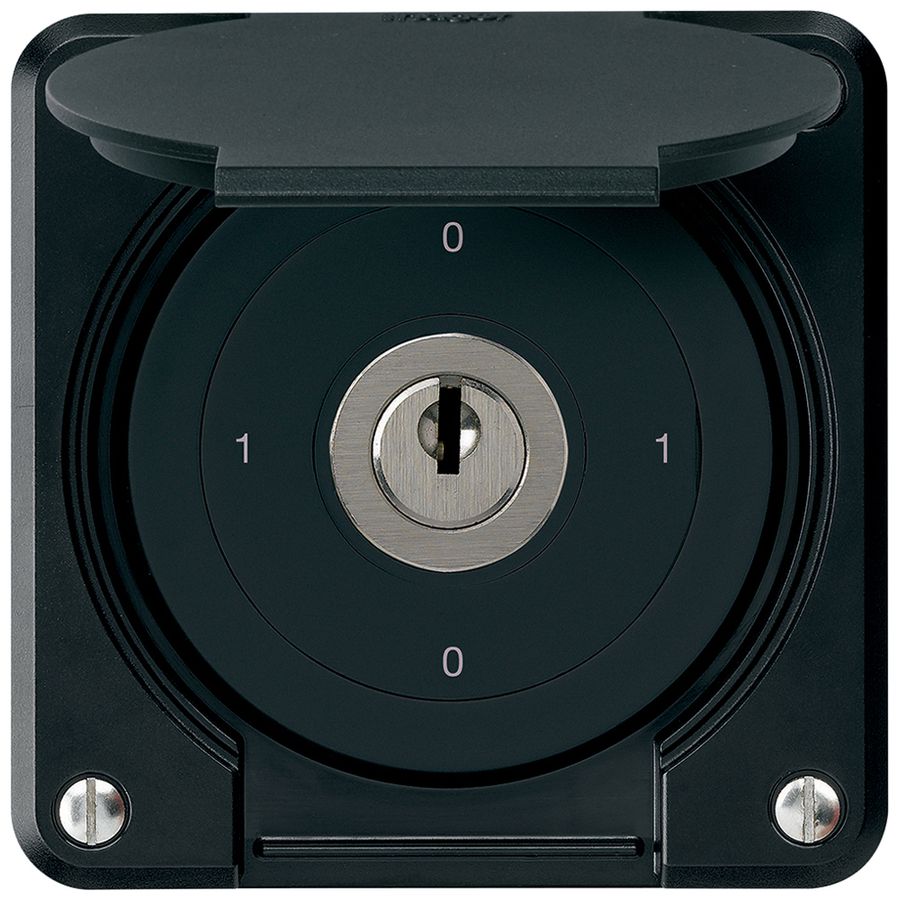 Interruttore a chiave INC robusto IP55 con copertura S0/1P nero combinazione