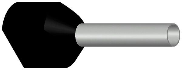 Embout de câble jumelé isolé 2×1.5mm² L=12mm type DIN noir