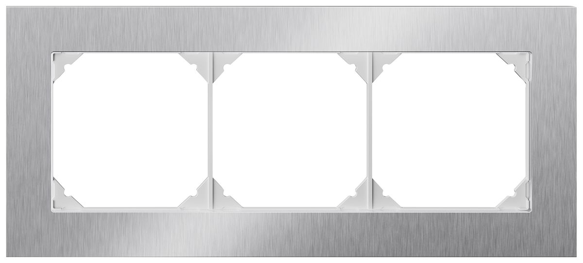 Cadre de recouvrement ENC EDIZIO.liv prestige SNAPFIX® 1×3 94×214mm Cr-pc