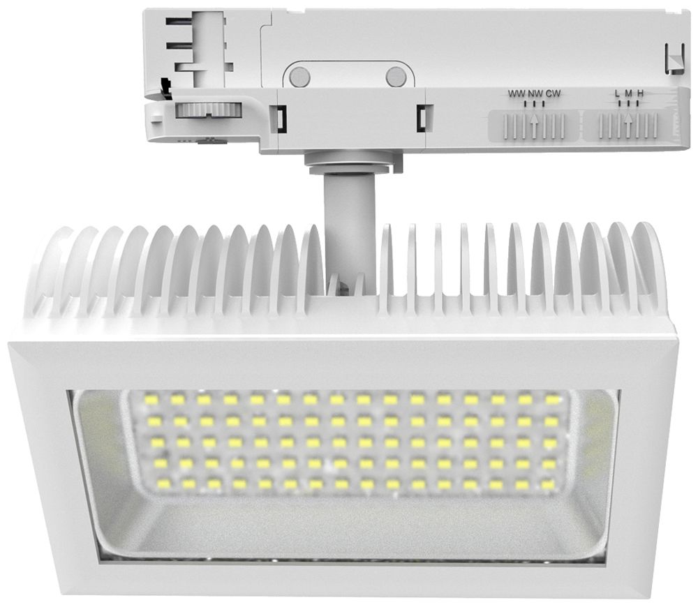 LED-Strahler DOTLUX FLEXAtrack 32W 3710lm 930/940/957 100° AD3PH 201×108 ws