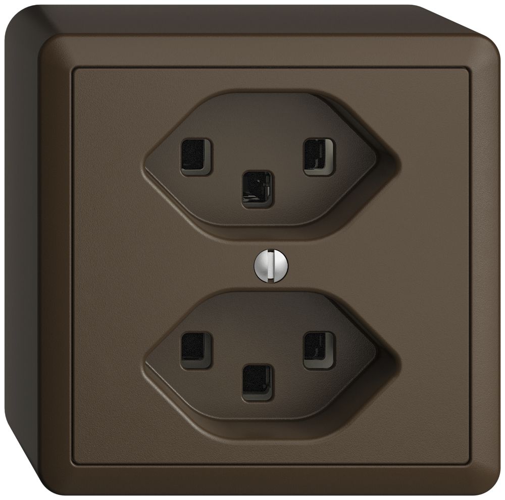 Prise AP 2×T23 16A EDIZIOdue coffee avec bornes enf.