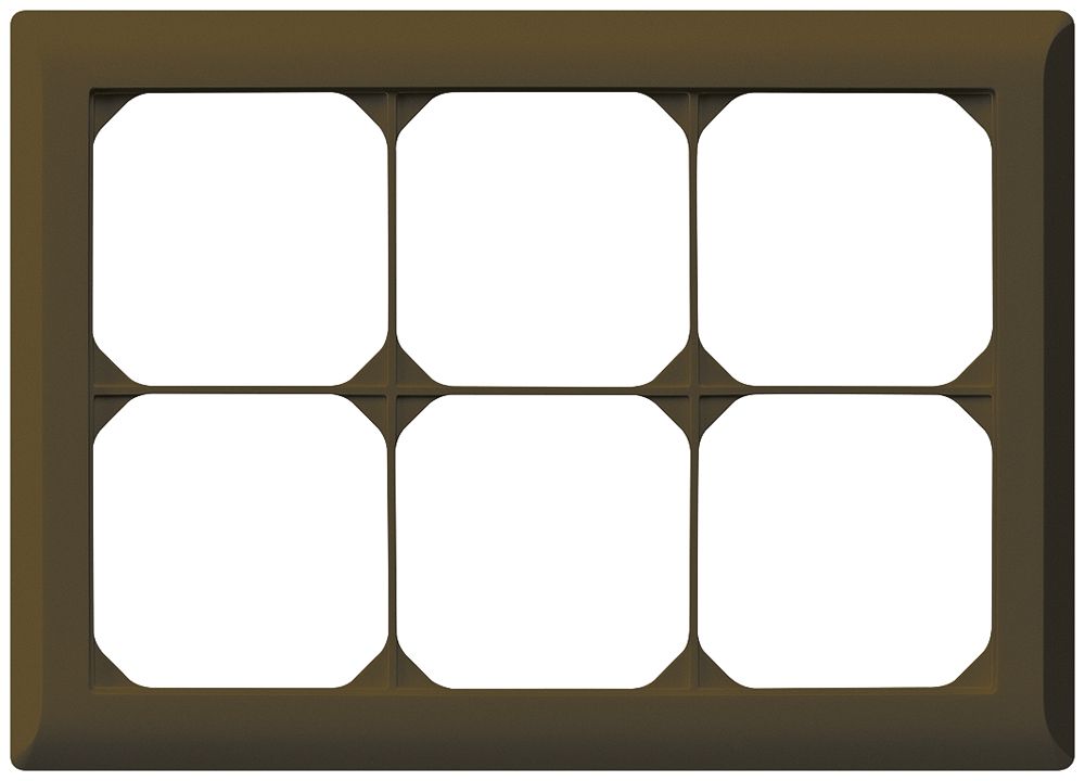 UP-Abdeckrahmen kallysto.line 2×3 braun horizontal 152×212mm