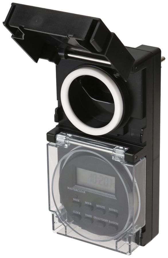 Steckdosenschaltuhr MH digital 24h 1×Typ 13 10A 230V IP55 schwarz