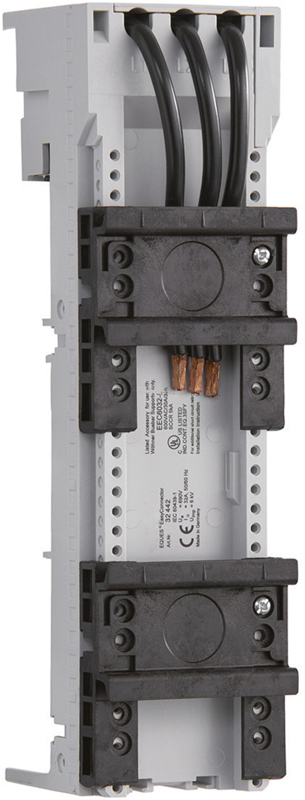 Universaladapter 54mm 690V 32A Schiene 5/10mm mit Anschlussleitungen 6mm²