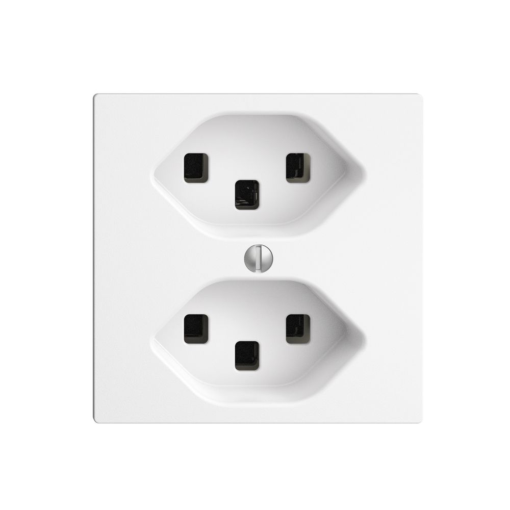 Steckdose EDIZIOdue 2×T23 weiss 16A, mit Steckklemmen