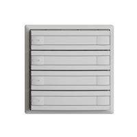 KNX-Taster RGB EDUE, 250mW, m.RGB-LED, m.Papiereinlage, 4×Taste, 2×Tastenb., hgu