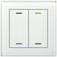 Poussoir KNX RGBW ENC MDT GTL-2T0W.02S 2t/4a temp verre blanc "neutre"