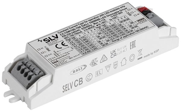 Alimentation LED SLV 4.6…15W 60V 100…700mA DALI 103.4×30×21mm