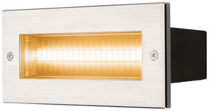 EB-LED-Wandleuchte SLV BRICK, 9W 950lm 3000K symmetrisch IP65 Edelstahl