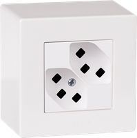 AP-Steckdose ATO 2×T23 weiss Gr.I