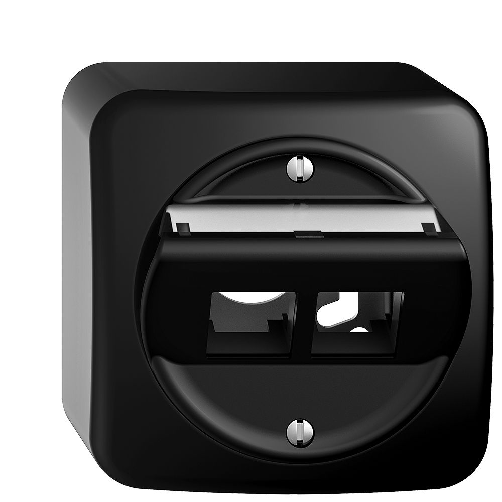 Kit di montaggio AP S-One STANDARDdue QX per 2×RJ45 obliquo, nero