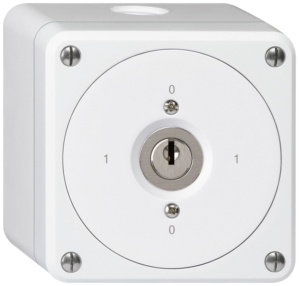 AP-Schlüsselschalter robusto ohne Klappdeckel 0/1P weiss