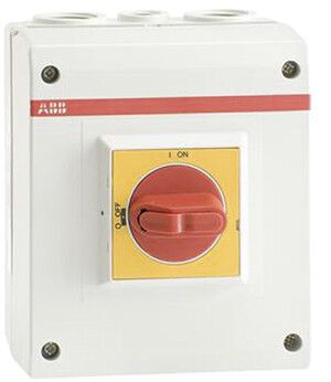 Interrutorre di sicurezza AP ABB 6-poli 16A 400V grigio chiaro/rosso/giallo