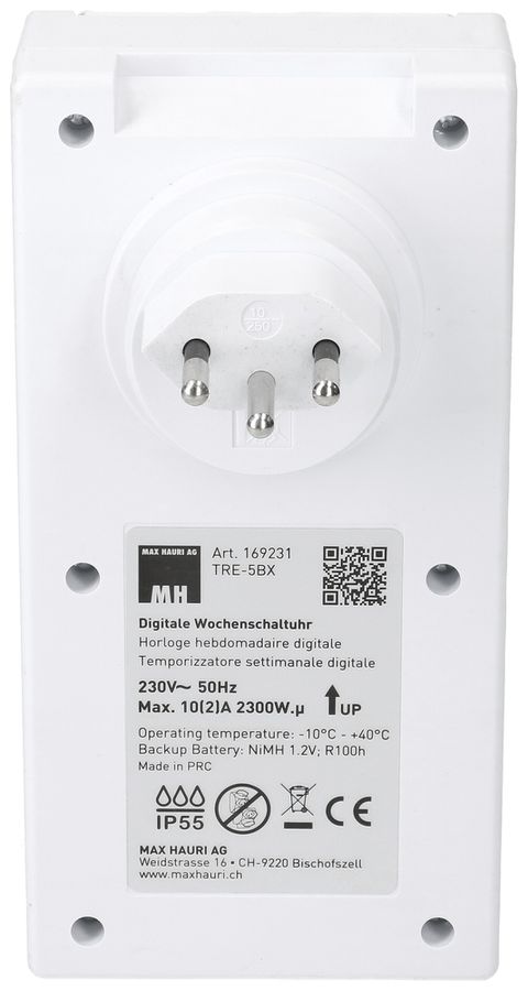 Timer a presa MH digitale 24h 1×tipo 13 10A 230V IP55 bianco