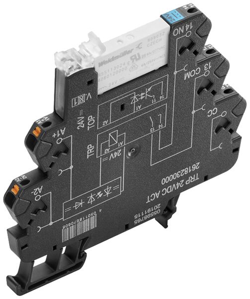 Relais WM TRP 1NO AgNi 19.2…28.8VDC 6A/250VAC push-in