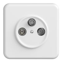 Presa antenna INC SAT/TV/R DB53 STANDARDdue bianco con SAT-F