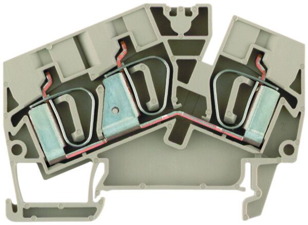 Durchgangs-Reihenklemme Weidmüller ZDU 6-2/3AN Zugfeder 6mm² TS35 beige
