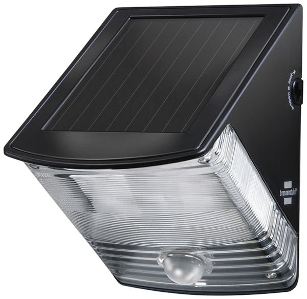 Applique LED SOL 04 plus PIR 1W 85lm 6500K IP44 200×120×170mm nero
