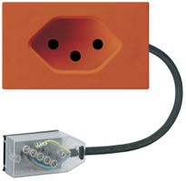 EB-Steckdose 1×Typ 13 Hager FLF für Flachkabel Technofil L1 orange