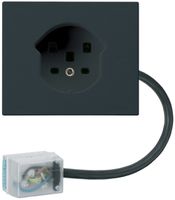 FLF-Steckdose HA Typ 25 mit Steckklemmen mit Flachkabel-Adapter Power schwarz