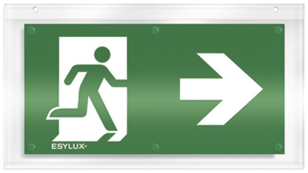 Pannello con pittogramma ESYLUX SLC, freccia v. destra