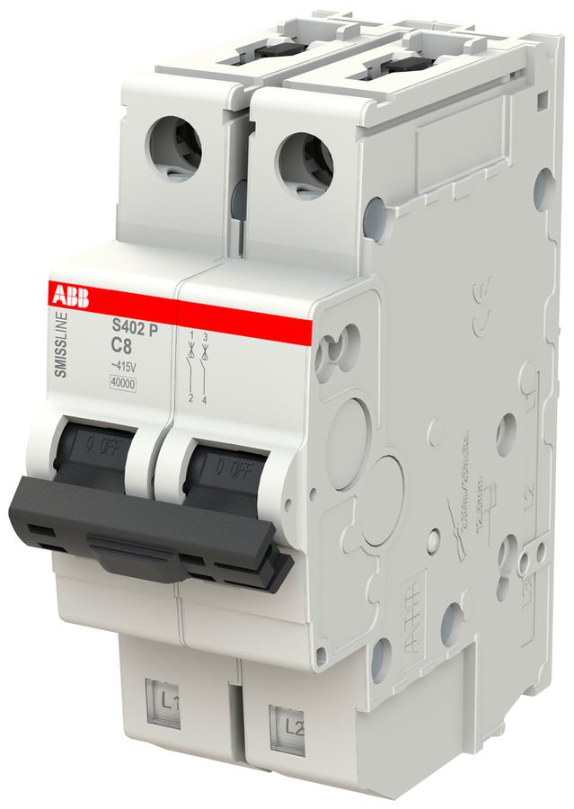 Leitungsschutzschalter SMISSLINE TP, 2L, C, 8A, 40kA