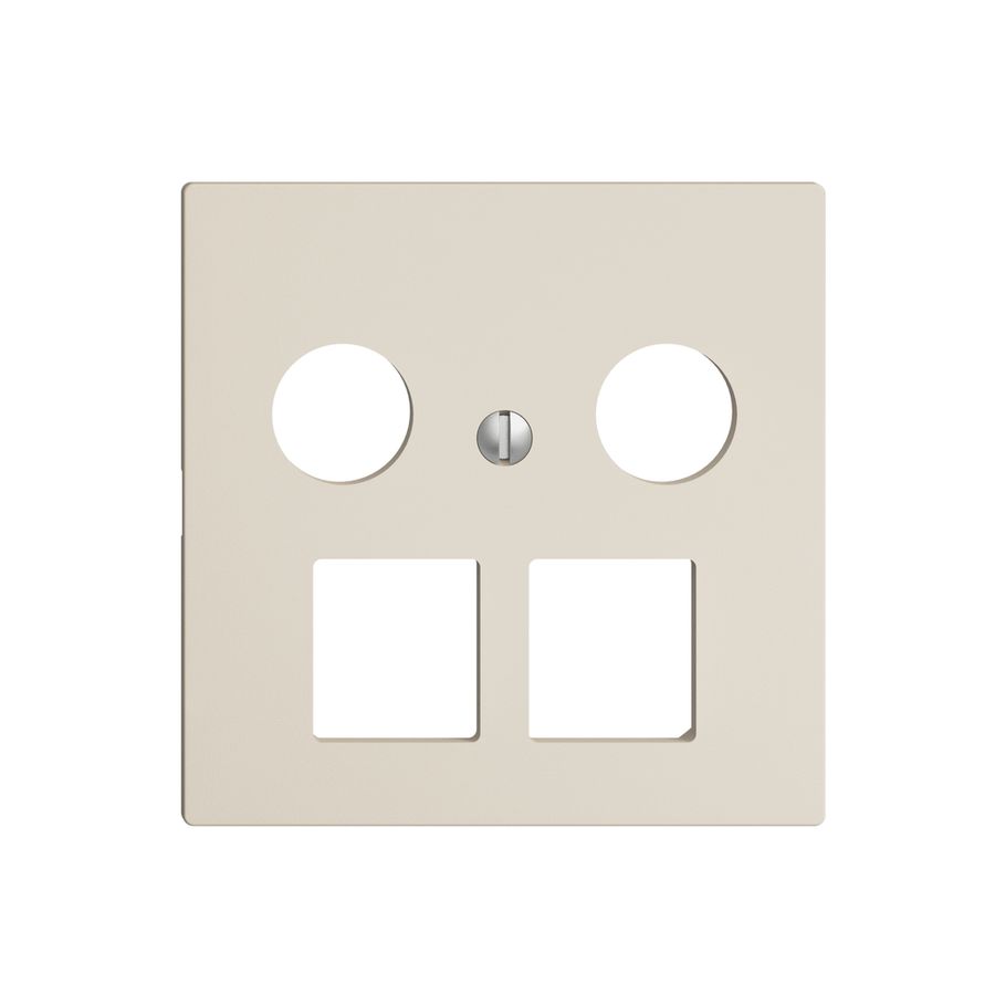 Abdeckset EDIZIOdue F, f.Multimediadose 5…2000MHz, f.2×RJ45 Keystone crema