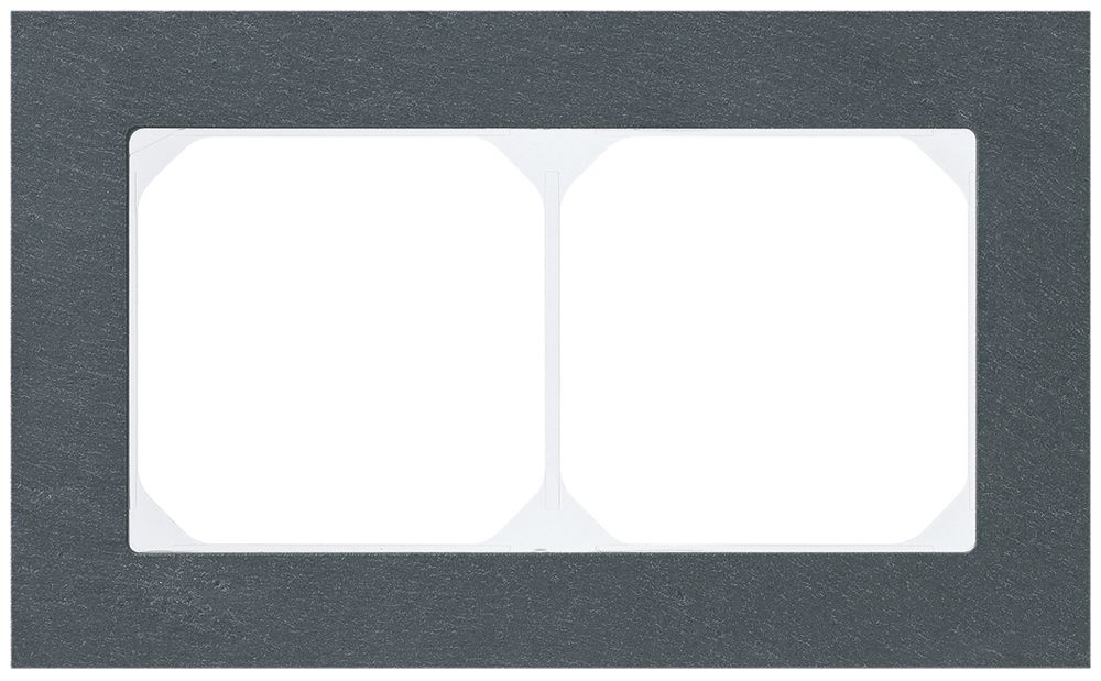 Abdeckrahmen KAL.art 1×2 94×154mm Schiefer schwarz