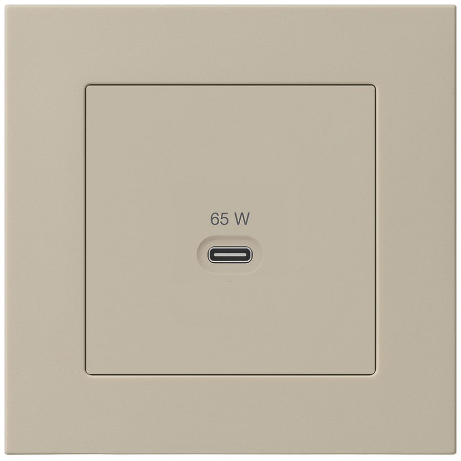 Prise de charge USB ENC Hager kallysto.pro type C 65W 3250mA beige