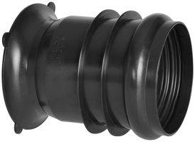 Endmuffe 92/80 schwarz mit Sicke und Dichtung KREM