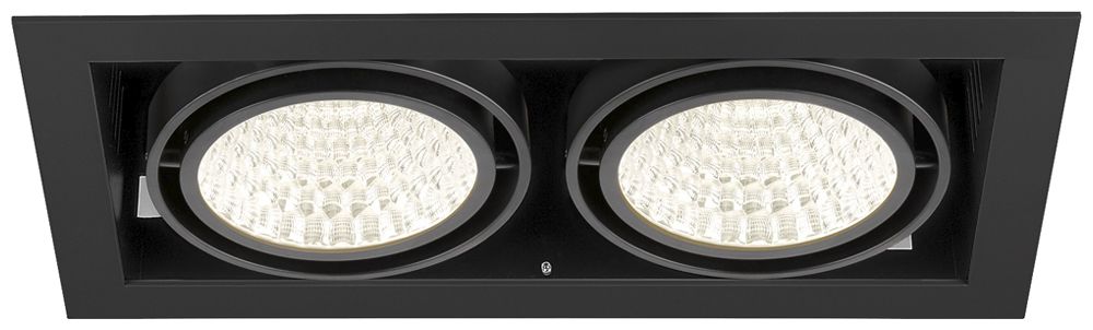 Downlight LED SLV KADUX 2×27W 3400lm 940 30° DALI 370×195mm noir