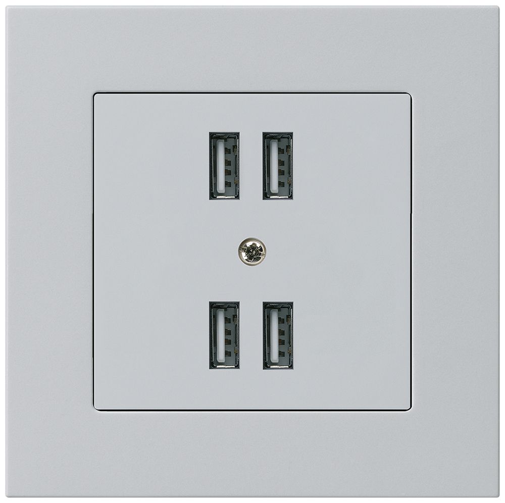 Presa INC 4×USB kallysto.pro 2400mA grigio chiaro