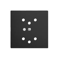 Kit frontale EDIZIOdue nero 60×60mm 2×T12 con lente