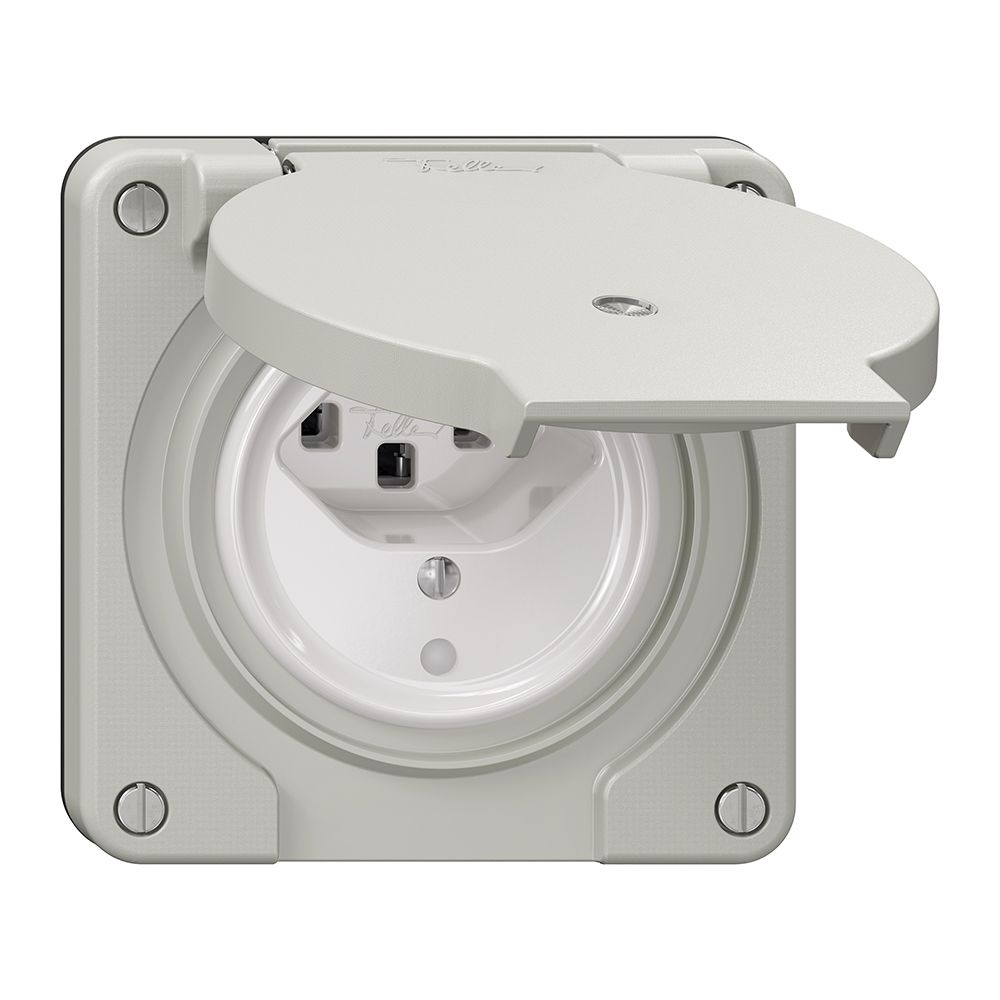 Steckdose NEVO N.CO, 1×T23, IP21, m.LED, lichtgrau