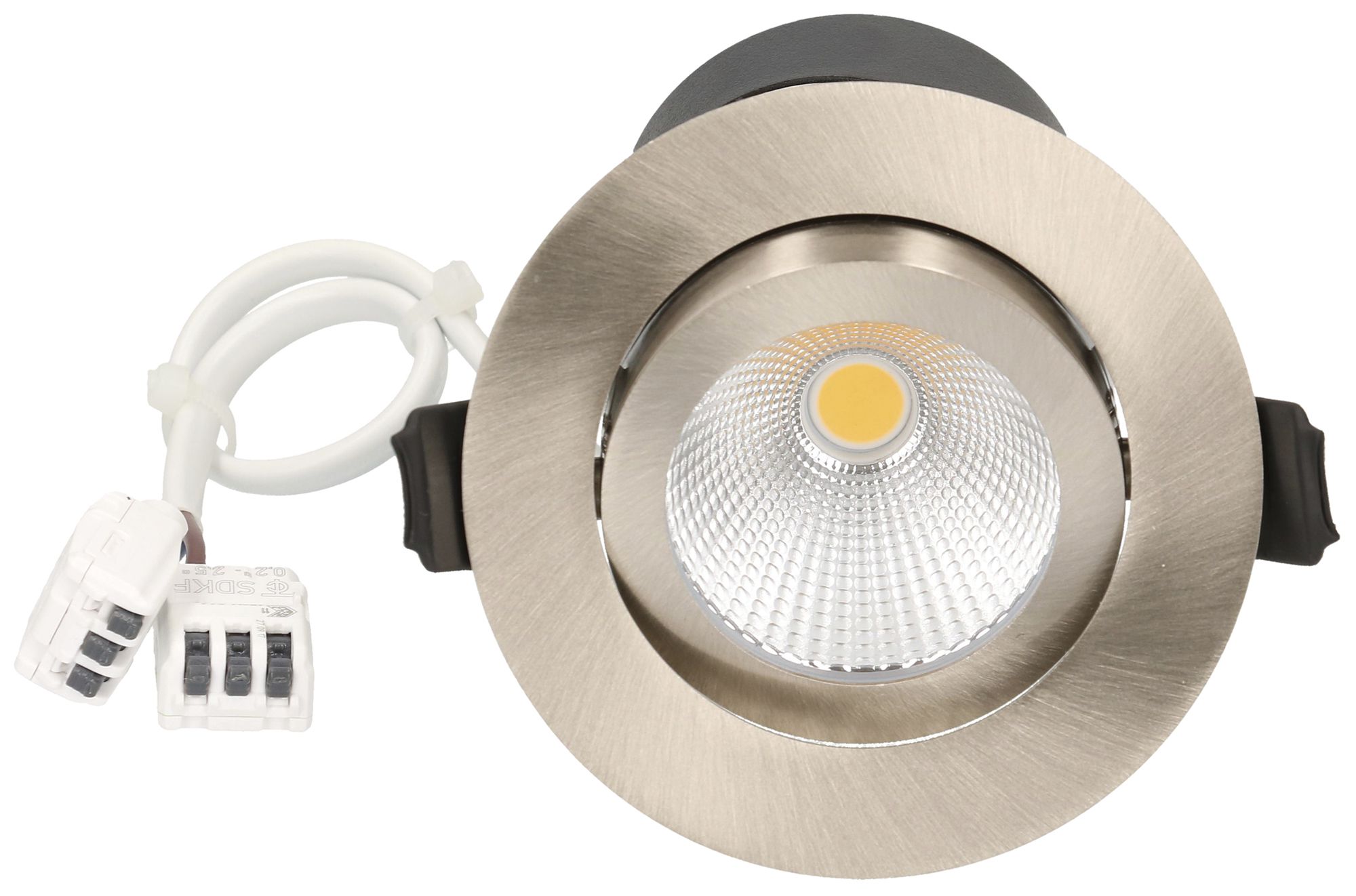EB-LED-Spot maxLUCE DISC 230 7W 650lm 3000K IP44 MB DIM Ø68…72mm Nickel 36°